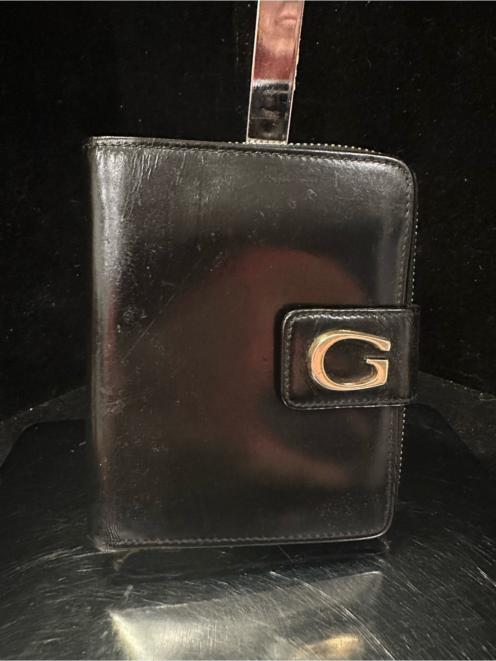 Gucci #252 VINTAGE Leather Compact Wallet Stunning Red Interior